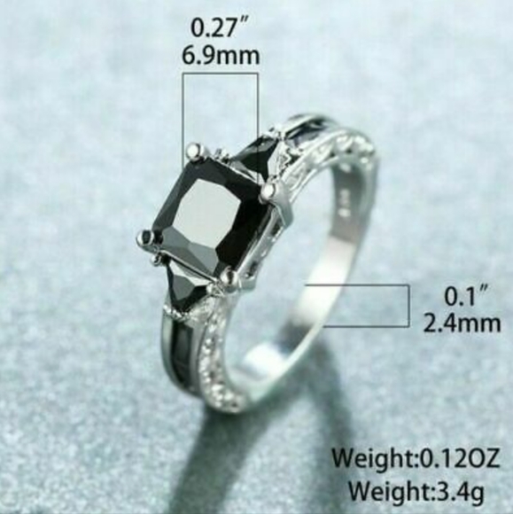 ‼️ Sale Black Sapphire 925 Sterling Silver Women's and Men's Ring - Picture 5 of 7